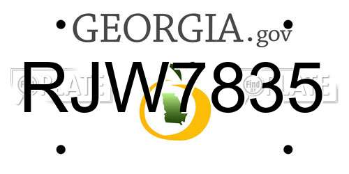 RJW7835 Georgia License Plate