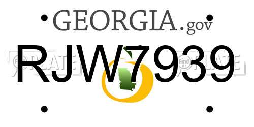 RJW7939 Georgia License Plate