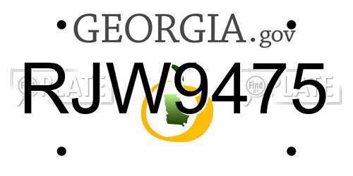 RJW9475 Georgia License Plate