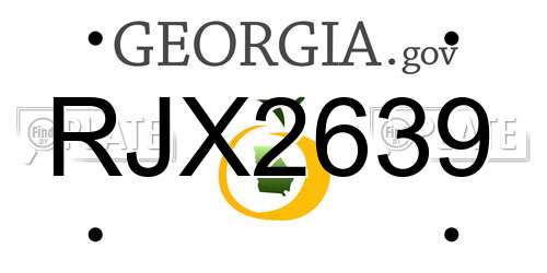 RJX2639 Georgia License Plate