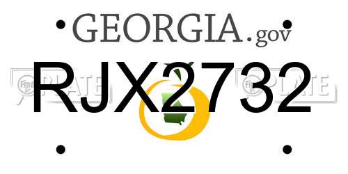 RJX2732 Georgia License Plate