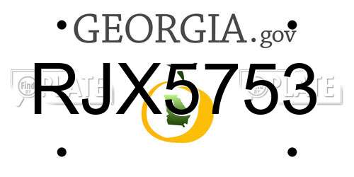 RJX5753 Georgia License Plate