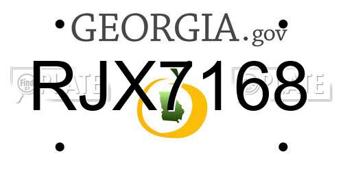 RJX7168 Georgia License Plate