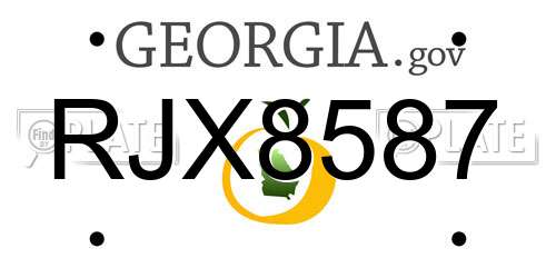 RJX8587 Georgia License Plate