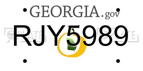 RJY5989 Georgia License Plate