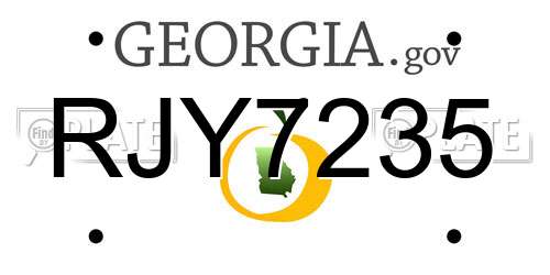 RJY7235 Georgia License Plate