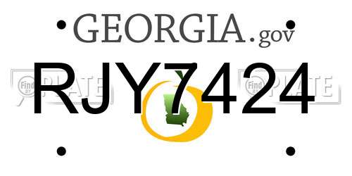 RJY7424 Georgia License Plate