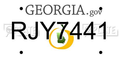 RJY7441 Georgia License Plate