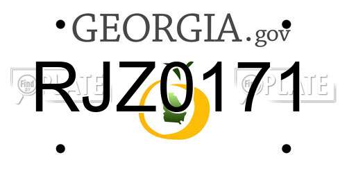 RJZ0171 Georgia License Plate