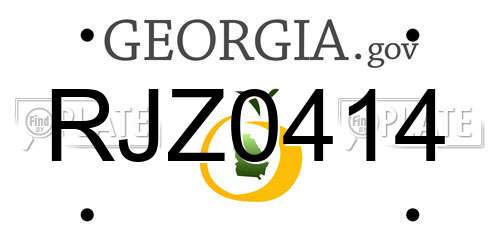 RJZ0414 Georgia License Plate