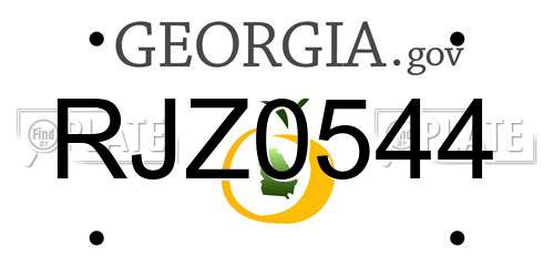 RJZ0544 Georgia License Plate