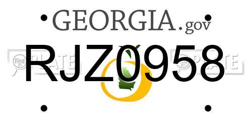 RJZ0958 Georgia License Plate