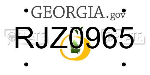 RJZ0965 Georgia License Plate