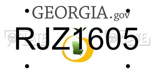RJZ1605 Georgia License Plate