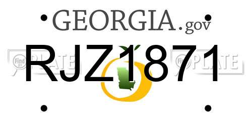 RJZ1871 Georgia License Plate