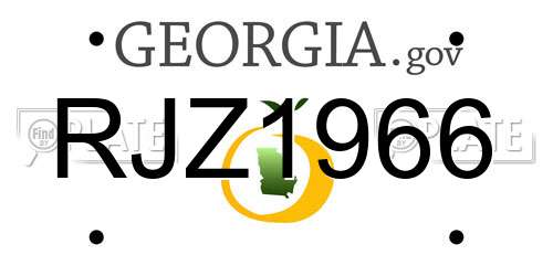 RJZ1966 Georgia License Plate