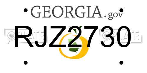 RJZ2730 Georgia License Plate