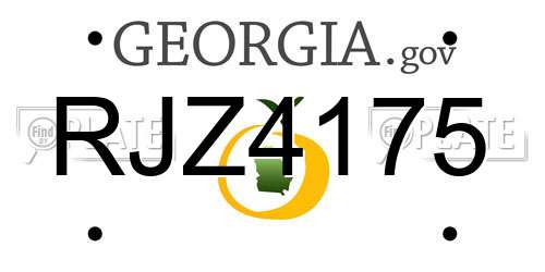 RJZ4175 Georgia License Plate