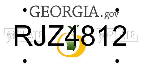 RJZ4812 Georgia License Plate