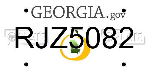 RJZ5082 Georgia License Plate