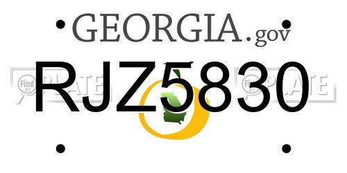 RJZ5830 Georgia License Plate