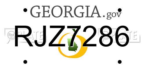 RJZ7286 Georgia License Plate