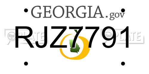 RJZ7791 Georgia License Plate