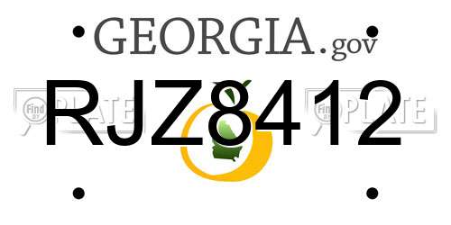 RJZ8412 Georgia License Plate