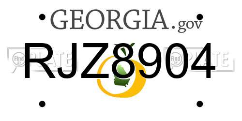 RJZ8904 Georgia License Plate