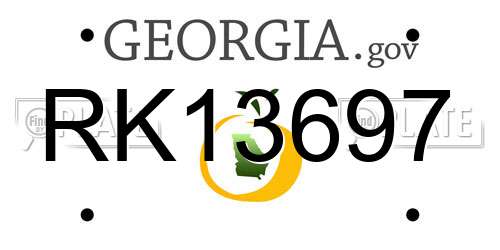 RK13697 Georgia License Plate