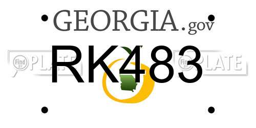 RK483 Georgia License Plate