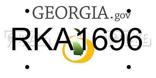 RKA1696 Georgia License Plate