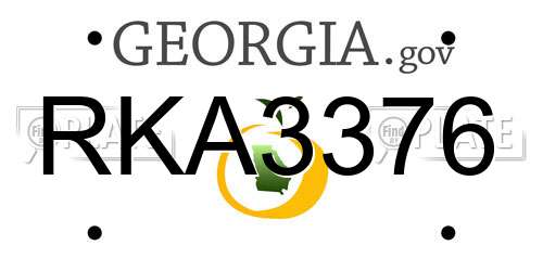 RKA3376 Georgia License Plate
