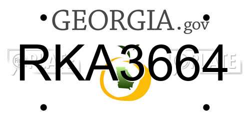 RKA3664 Georgia License Plate