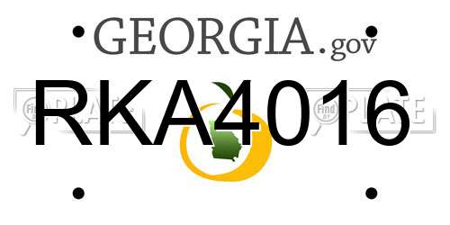 RKA4016 Georgia License Plate