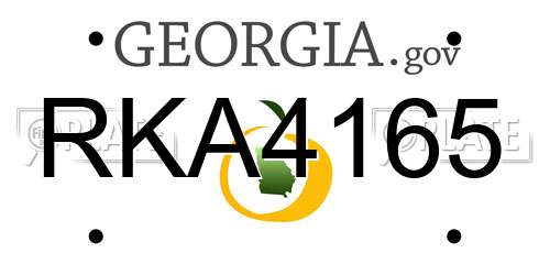 RKA4165 Georgia License Plate