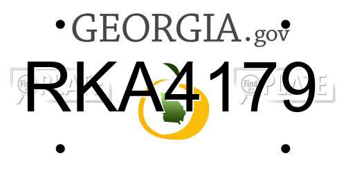 RKA4179 Georgia License Plate