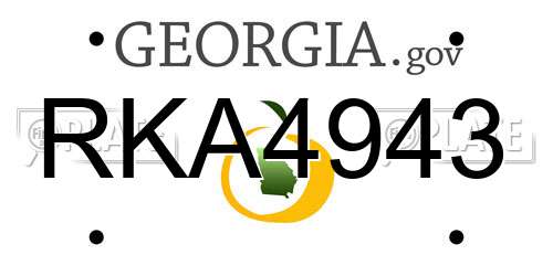 RKA4943 Georgia License Plate