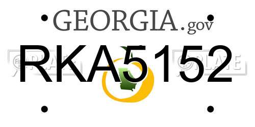 RKA5152 Georgia License Plate