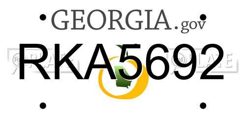 RKA5692 Georgia License Plate
