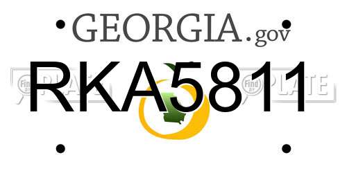 RKA5811 Georgia License Plate