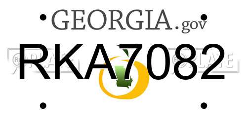 RKA7082 Georgia License Plate