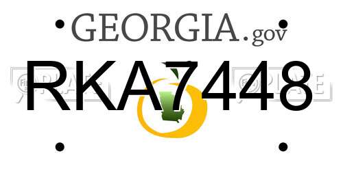 RKA7448 Georgia License Plate