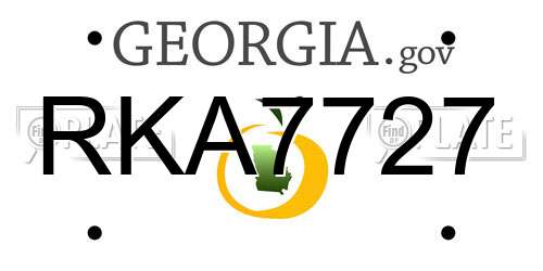 RKA7727 Georgia License Plate