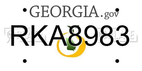RKA8983 Georgia License Plate