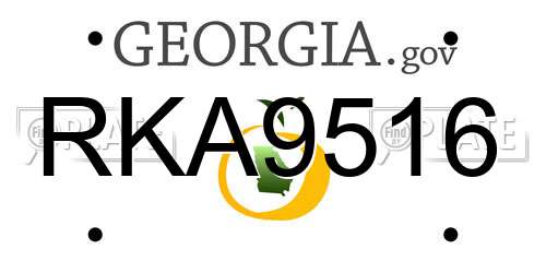RKA9516 Georgia License Plate