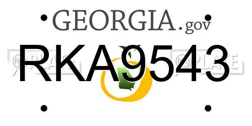 RKA9543 Georgia License Plate