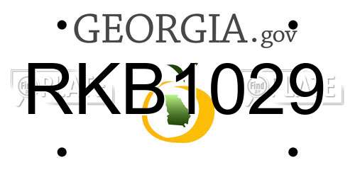 RKB1029 Georgia License Plate