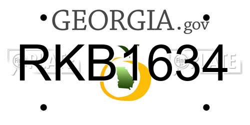 RKB1634 Georgia License Plate