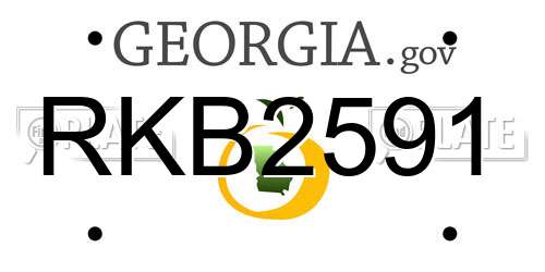 RKB2591 Georgia License Plate